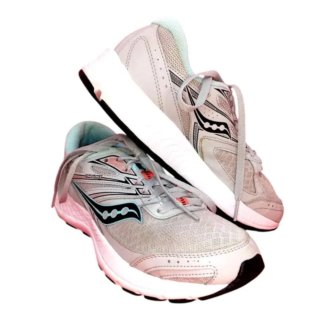 Saucony Cohesion 13 Women's Gray & Pink Sneakers - Size 7